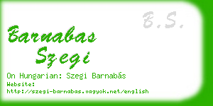 barnabas szegi business card