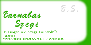 barnabas szegi business card